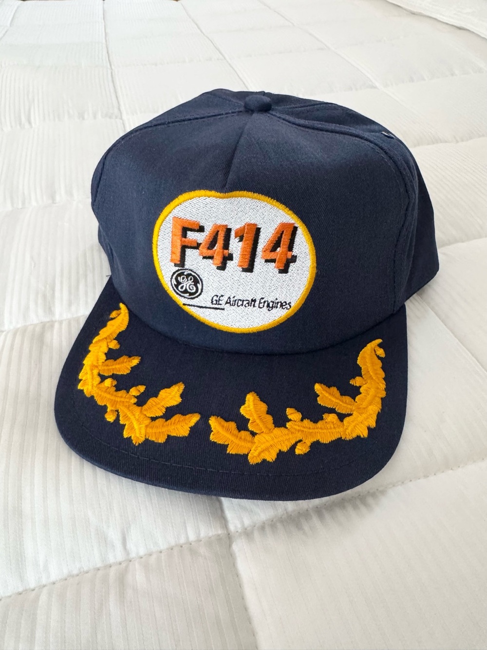 Vintage 90s GE Aircraft Engines F414 Snapback Trucker Hat NWOT